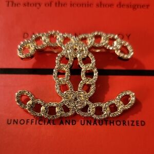 Upcycled Gold Crystal Chain Brooch